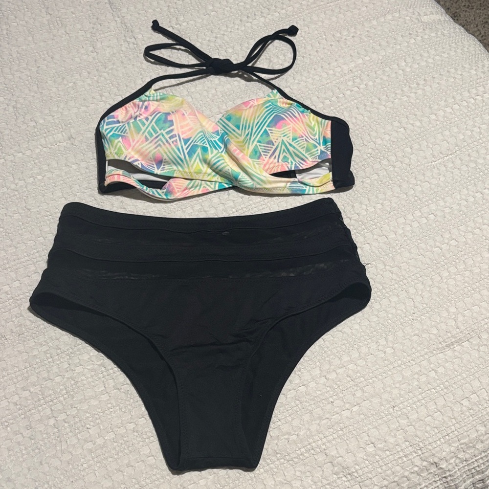 Tropical Print Bikini Set